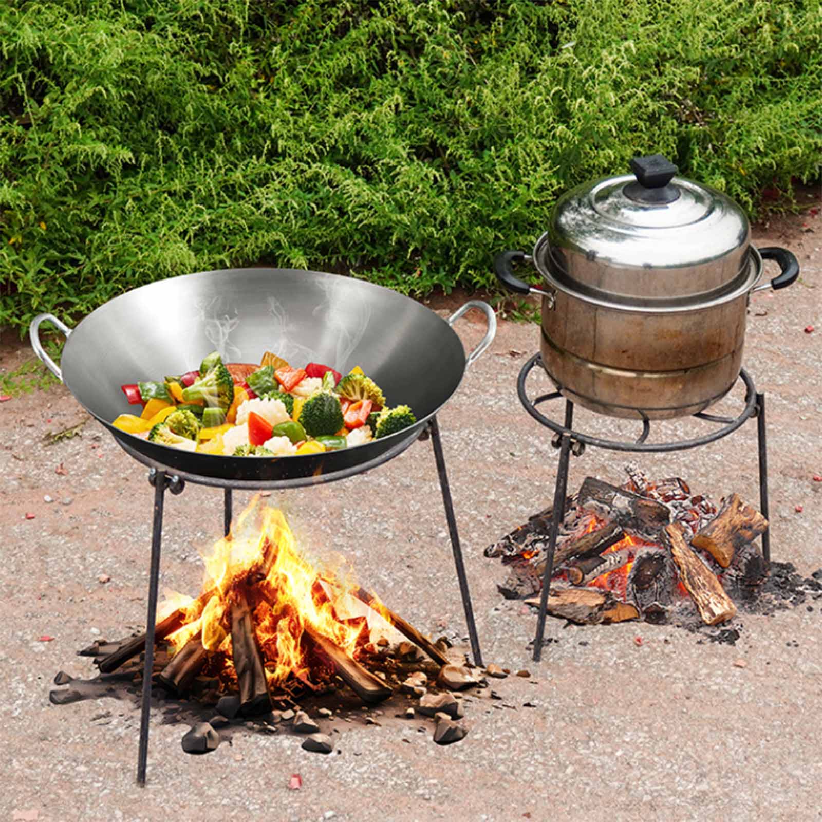 Camping Cooking Essentials - Campfire Tripod Folding Grill Stand Portable
