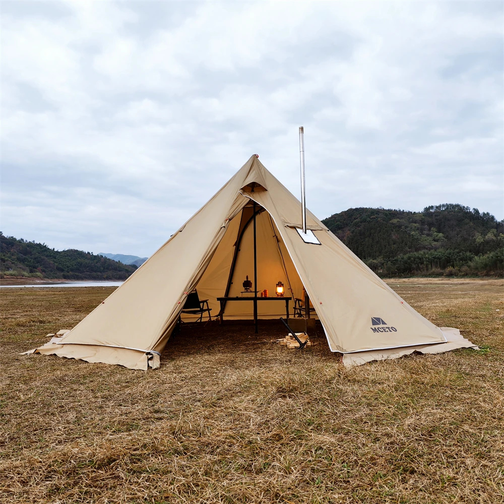 Campfire Cooking In Another World - 500PRO Tipi Hot Tent with Fire
