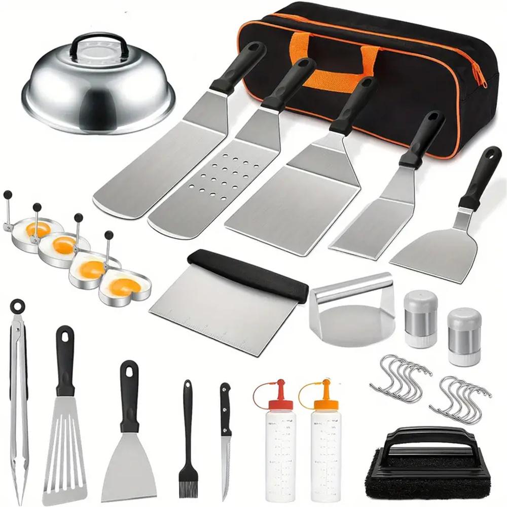 Camping Cooking Set Large - 33Pcs Flat Top Griddle Accessories Kit