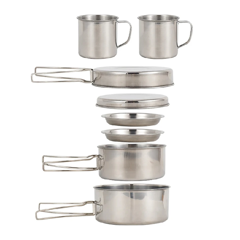 8pcs/Set Camping Cookware Mess - Camping Cooking Essentials 评论和价格