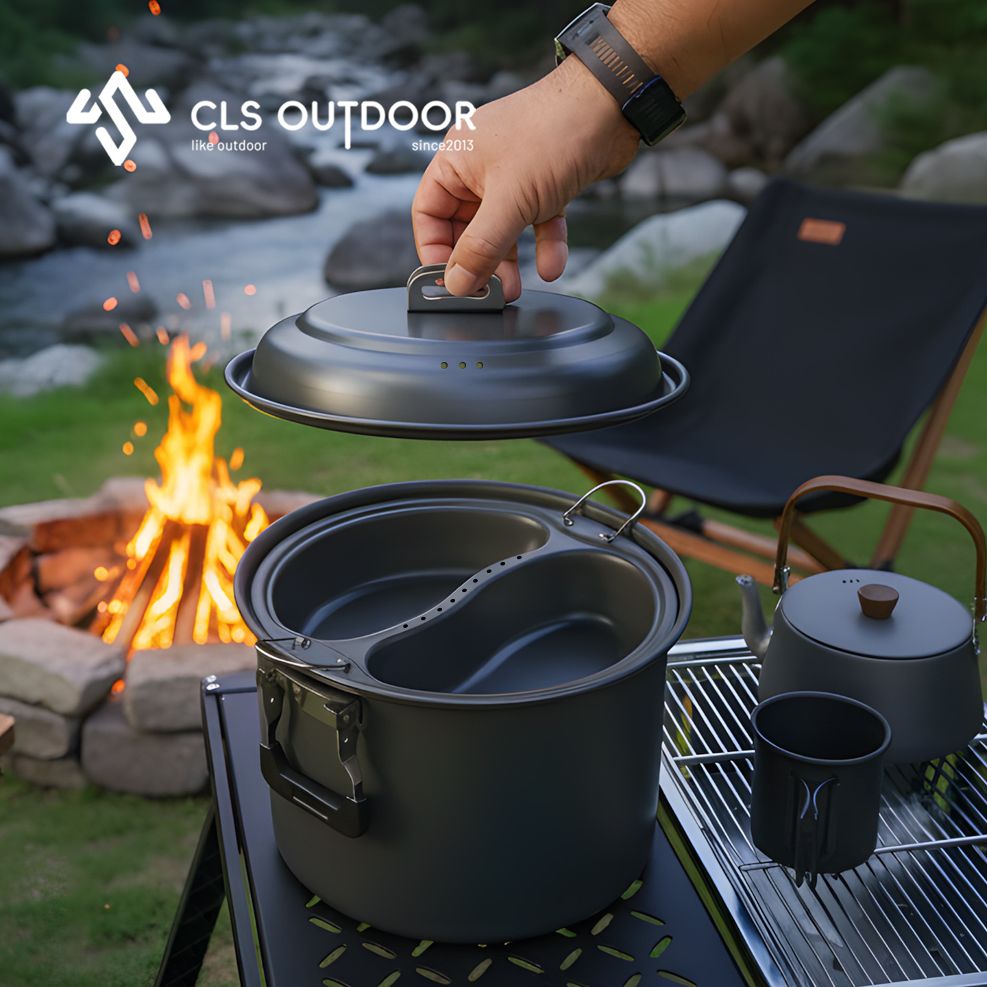 6.5L Large Capacity Mandarin D - Camping Cooking Set Large 评论和价格