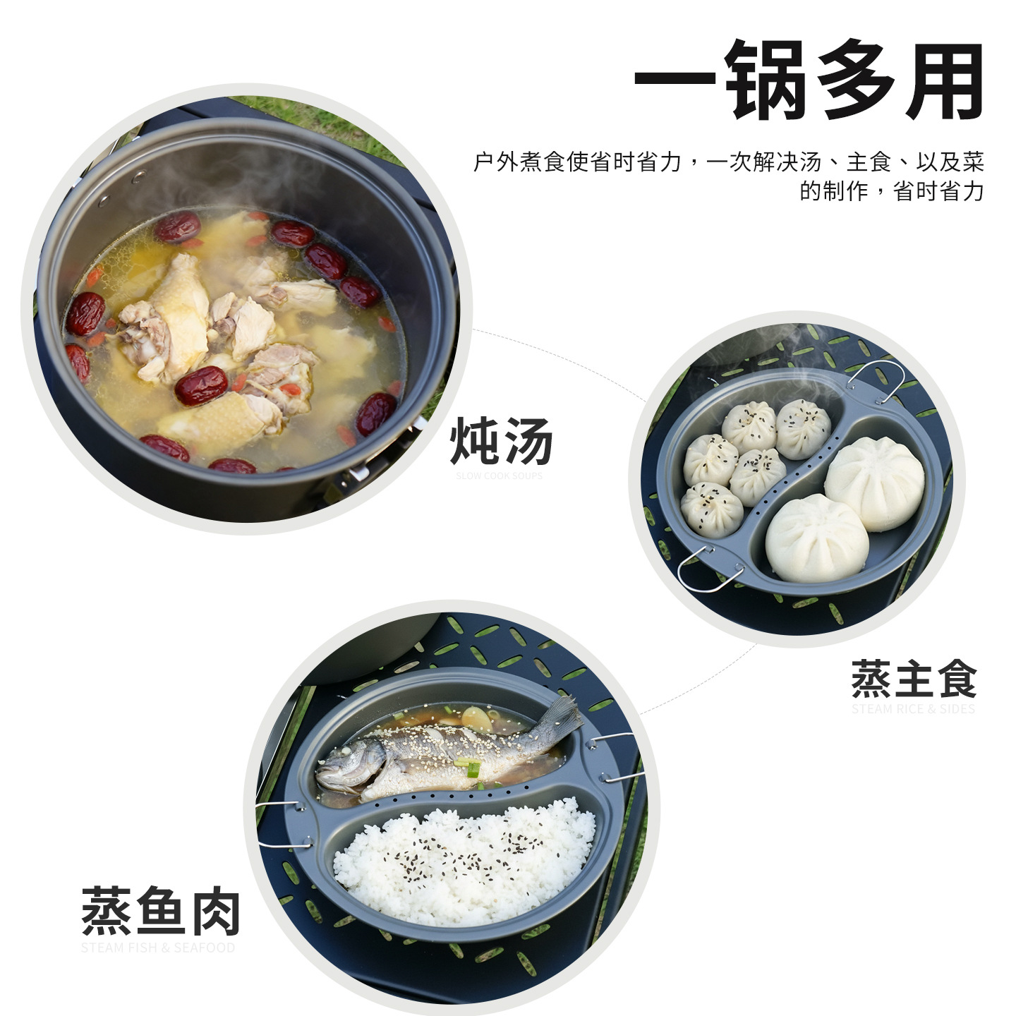 6.5L Large Capacity Mandarin D - Camping Cooking Set Large 评论和价格