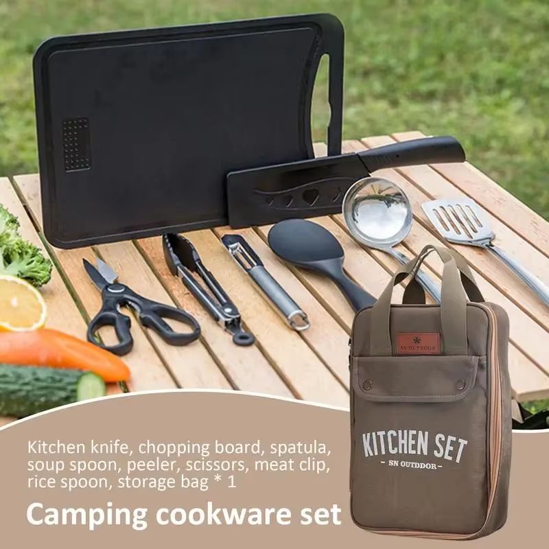 8pcs Camping Kitchen Cookware  - Camping Cooking Set Stainless Steel 评论和价格