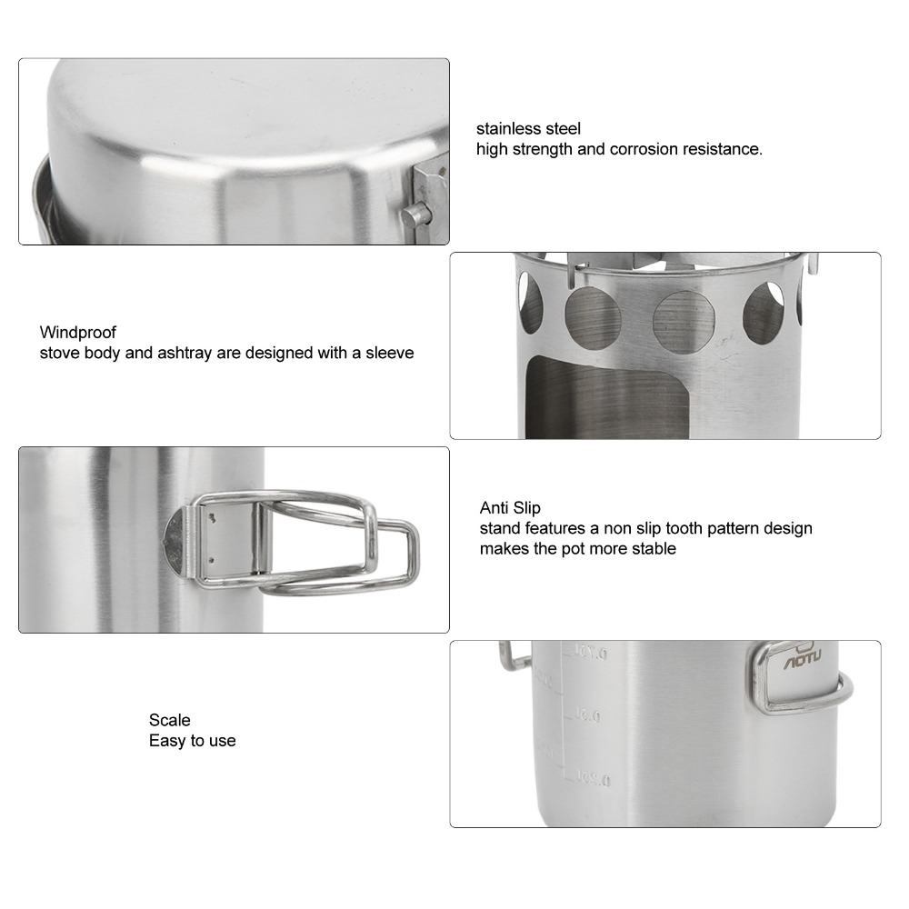 Durable Stainless Steel Campin - Camping Cooking Set Stainless Steel 评论和价格