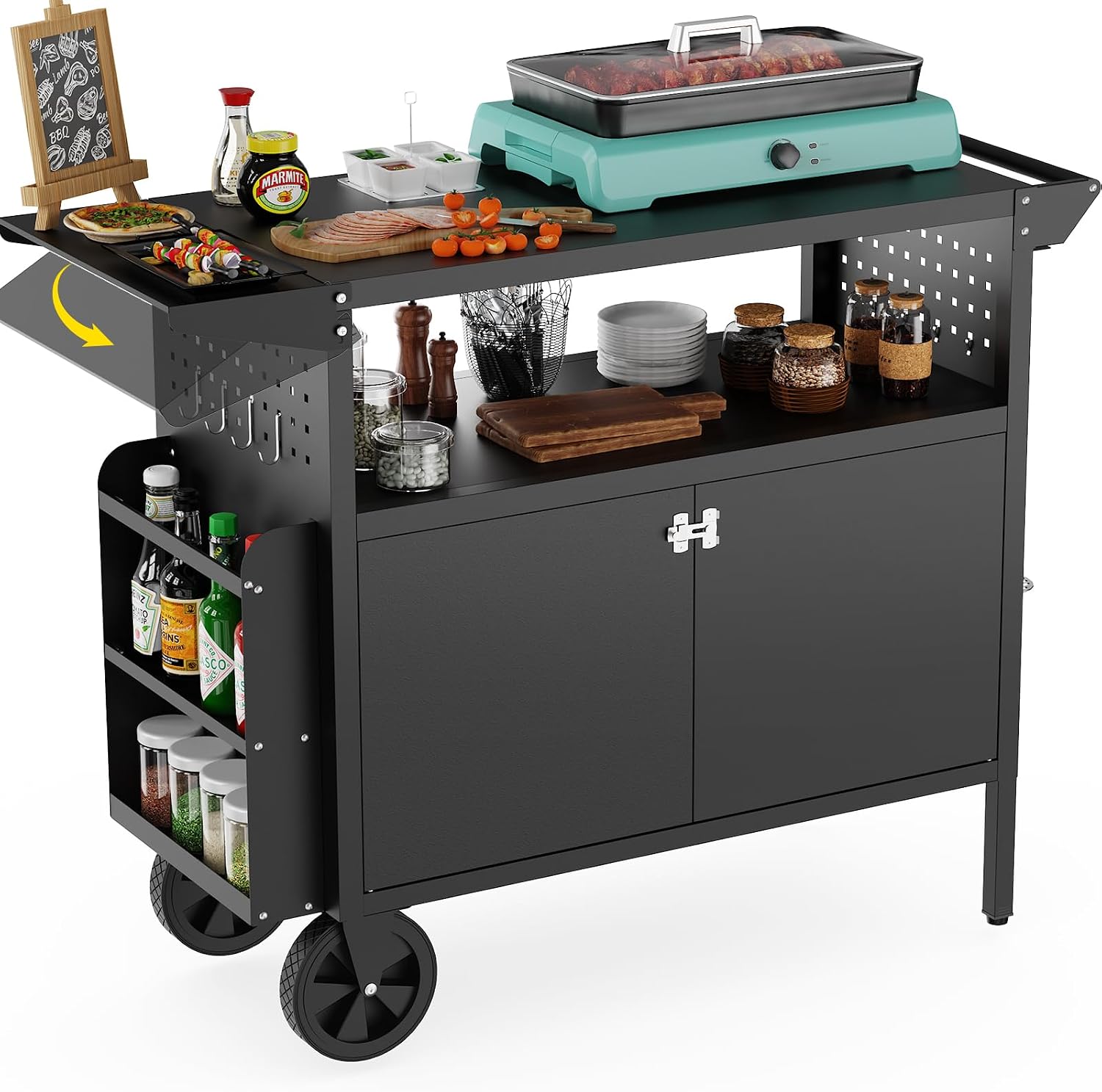 Outdoor Grill Cart Table With  - Camping Cooking Area 评论和价格