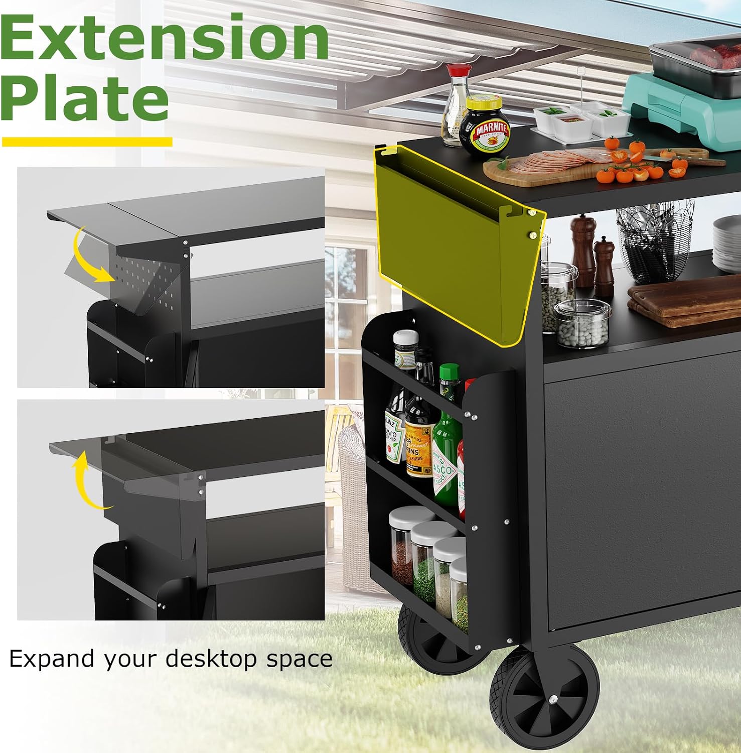 Outdoor Grill Cart Table With  - Camping Cooking Area 评论和价格