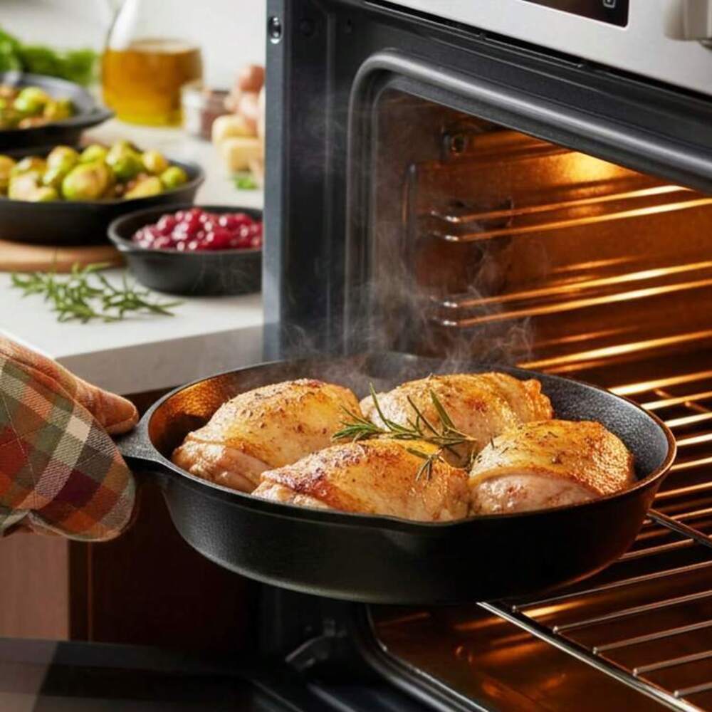 4-Piece Cast Iron Cookware Set - Camping Cooking Set Large 评论和价格