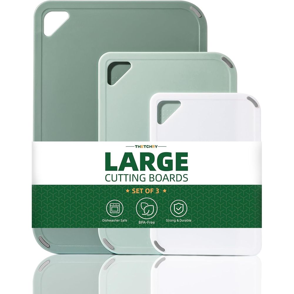Plastic Cutting Board Set of 3 - Camping Cooking Set Large 评论和价格