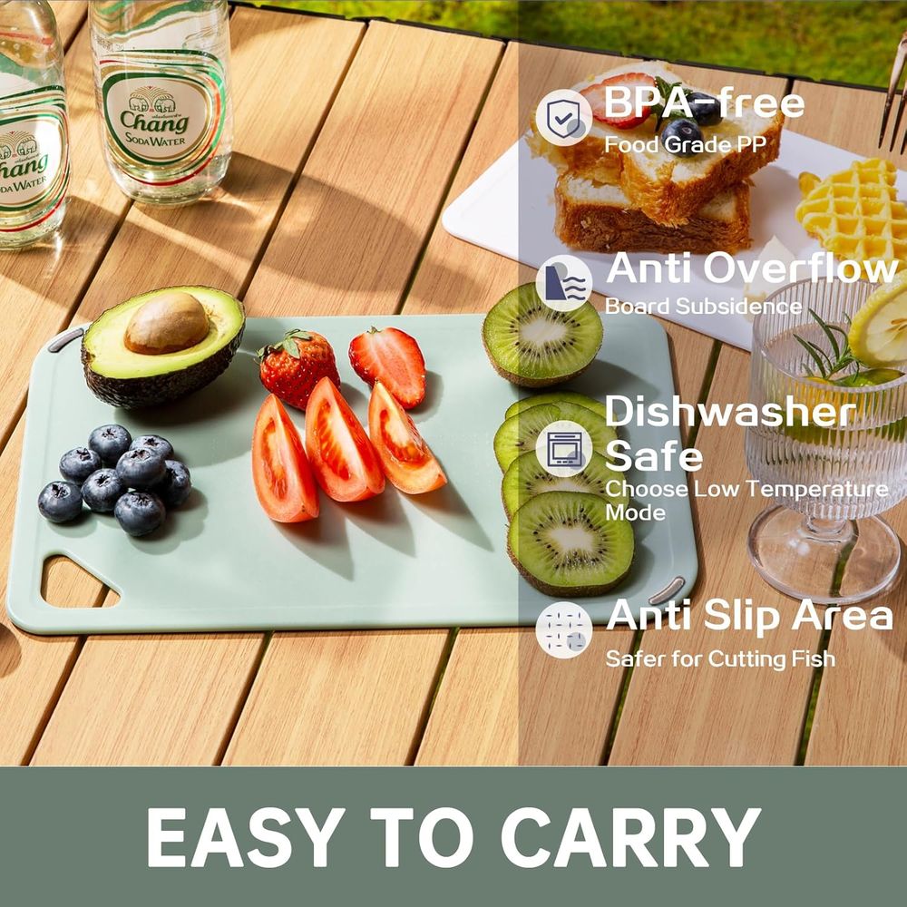 Plastic Cutting Board Set of 3 - Camping Cooking Set Large 评论和价格