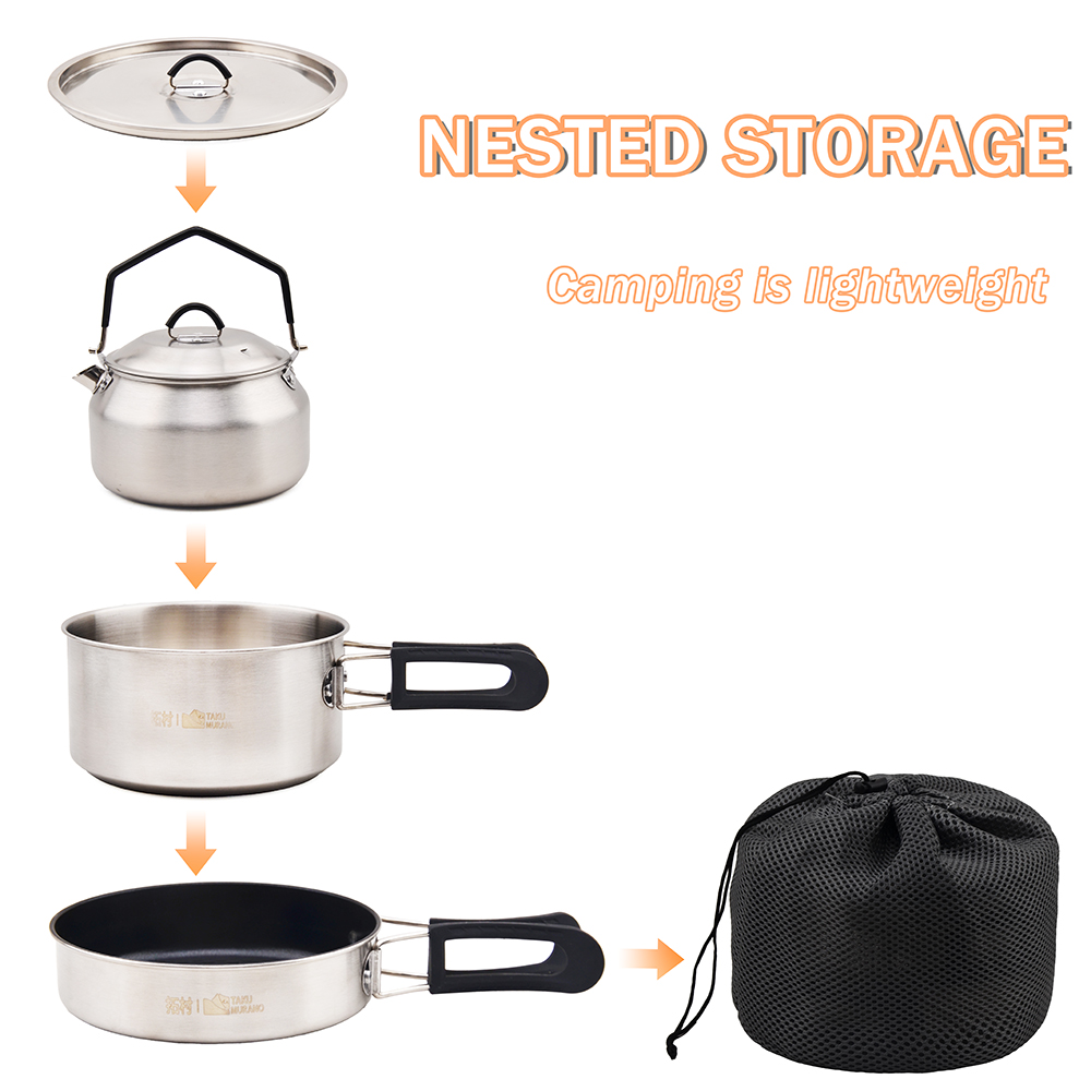 Camping Cookware Set Portable  - Camping Cooking Set Large 评论和价格