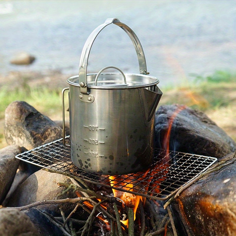 1PC Compact and Portable 1.2L  - Camping Cooking Set Stainless Steel 评论和价格