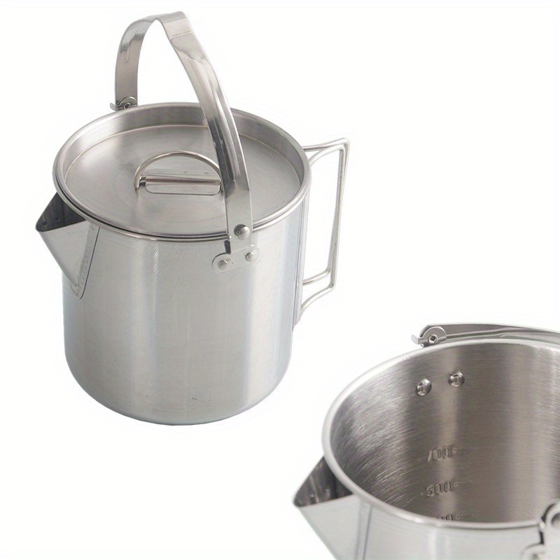 1PC Compact and Portable 1.2L  - Camping Cooking Set Stainless Steel 评论和价格