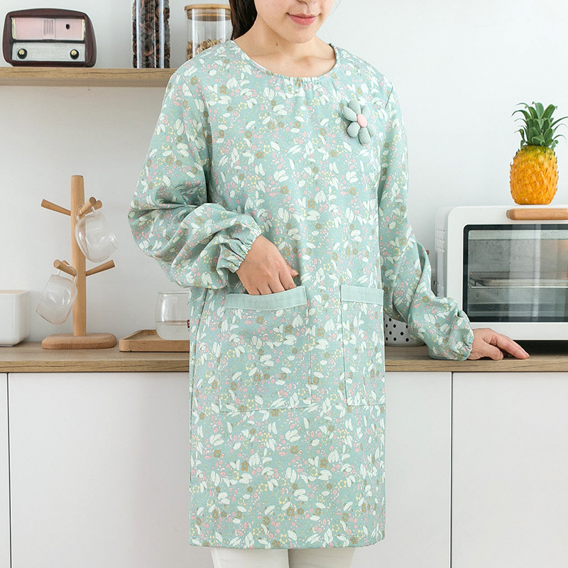 Women's Cotton Long Sleeved Ap - Camping Cooking Apron 评论和价格