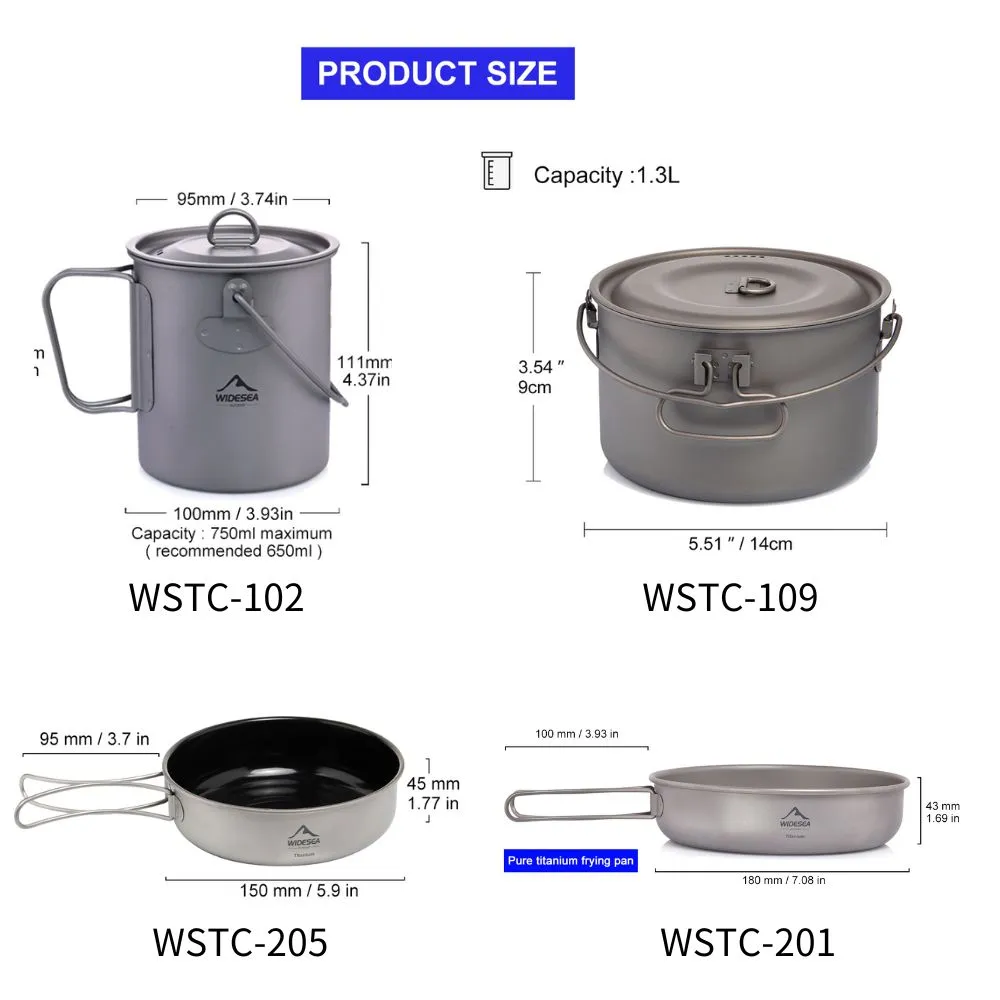 Widesea Camping Tableware Tita - Camping Cooking Set Large 评论和价格