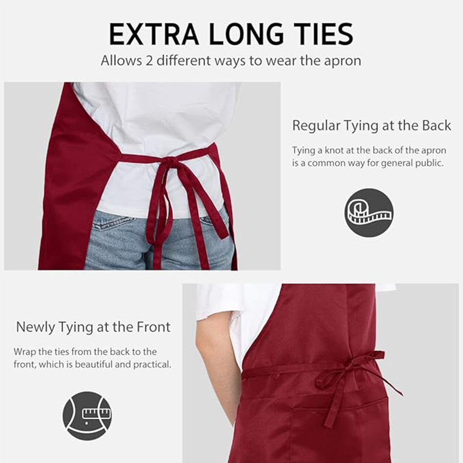 2-Piece Set; Simple Solid Colo - Camping Cooking Apron 评论和价格