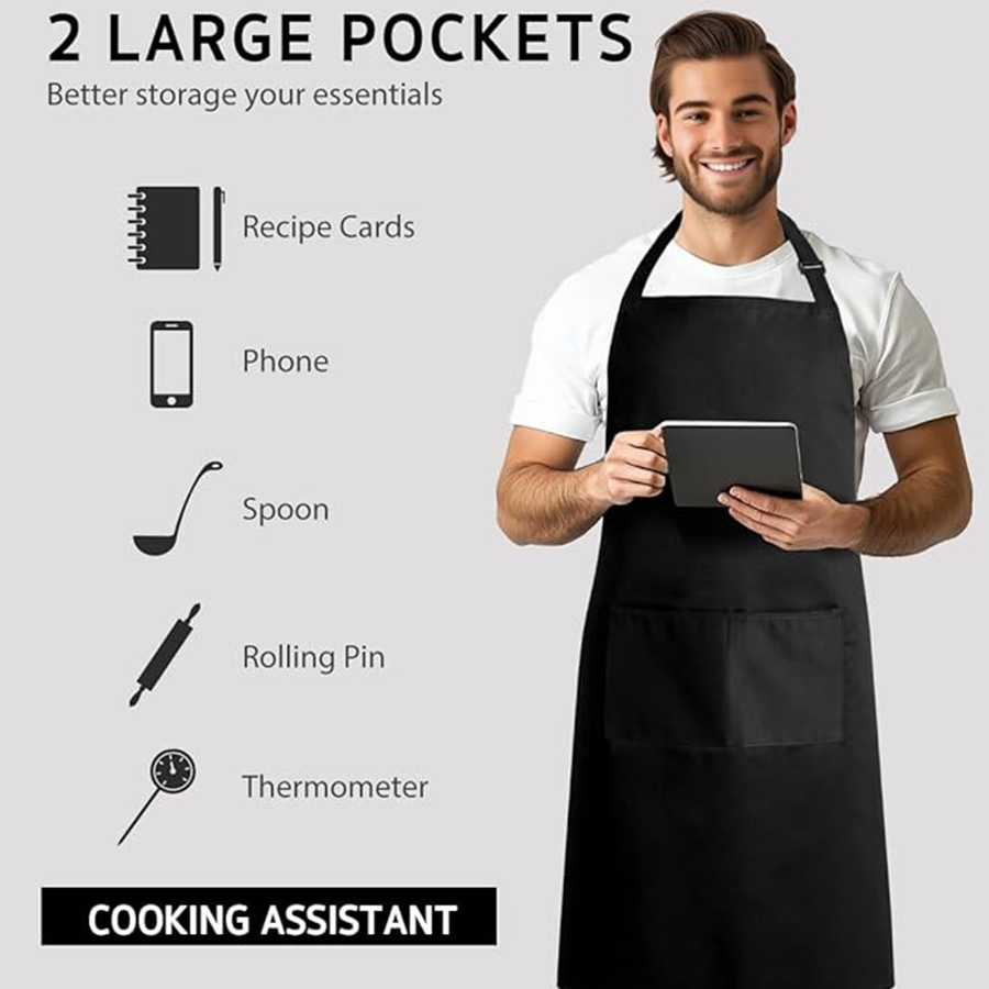 2-Piece Set; Simple Solid Colo - Camping Cooking Apron 评论和价格