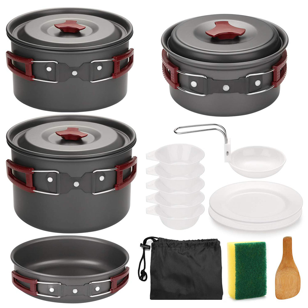 Outdoor Camping Cookware Kit N - Camping Cooking Essentials 评论和价格