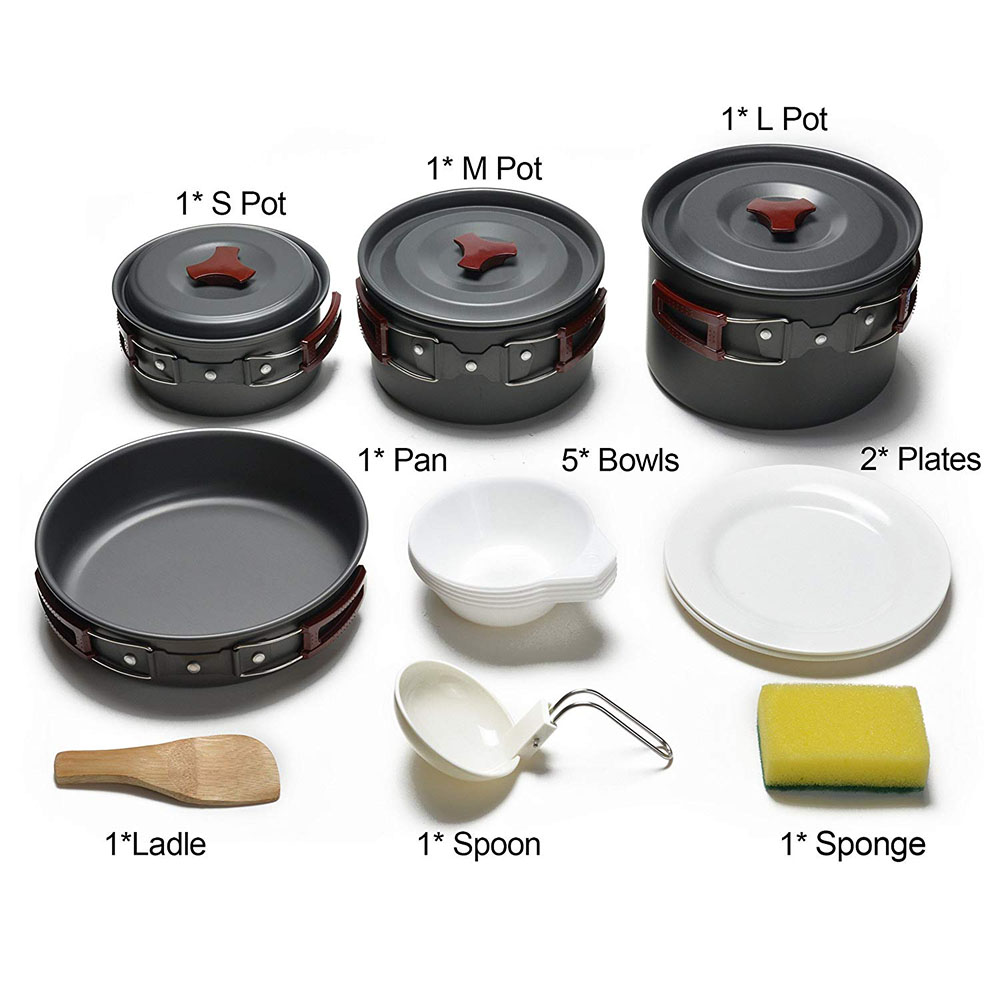 Outdoor Camping Cookware Kit N - Camping Cooking Essentials 评论和价格