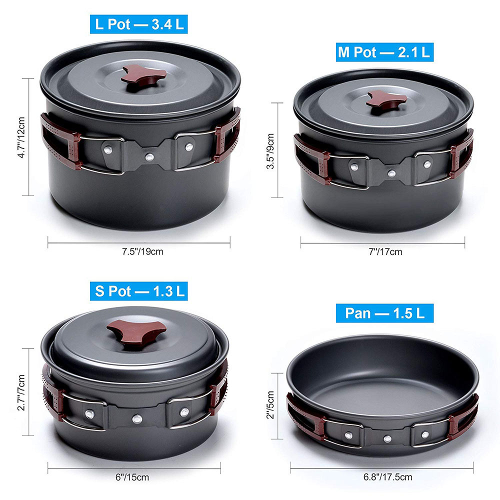 Outdoor Camping Cookware Kit N - Camping Cooking Essentials 评论和价格