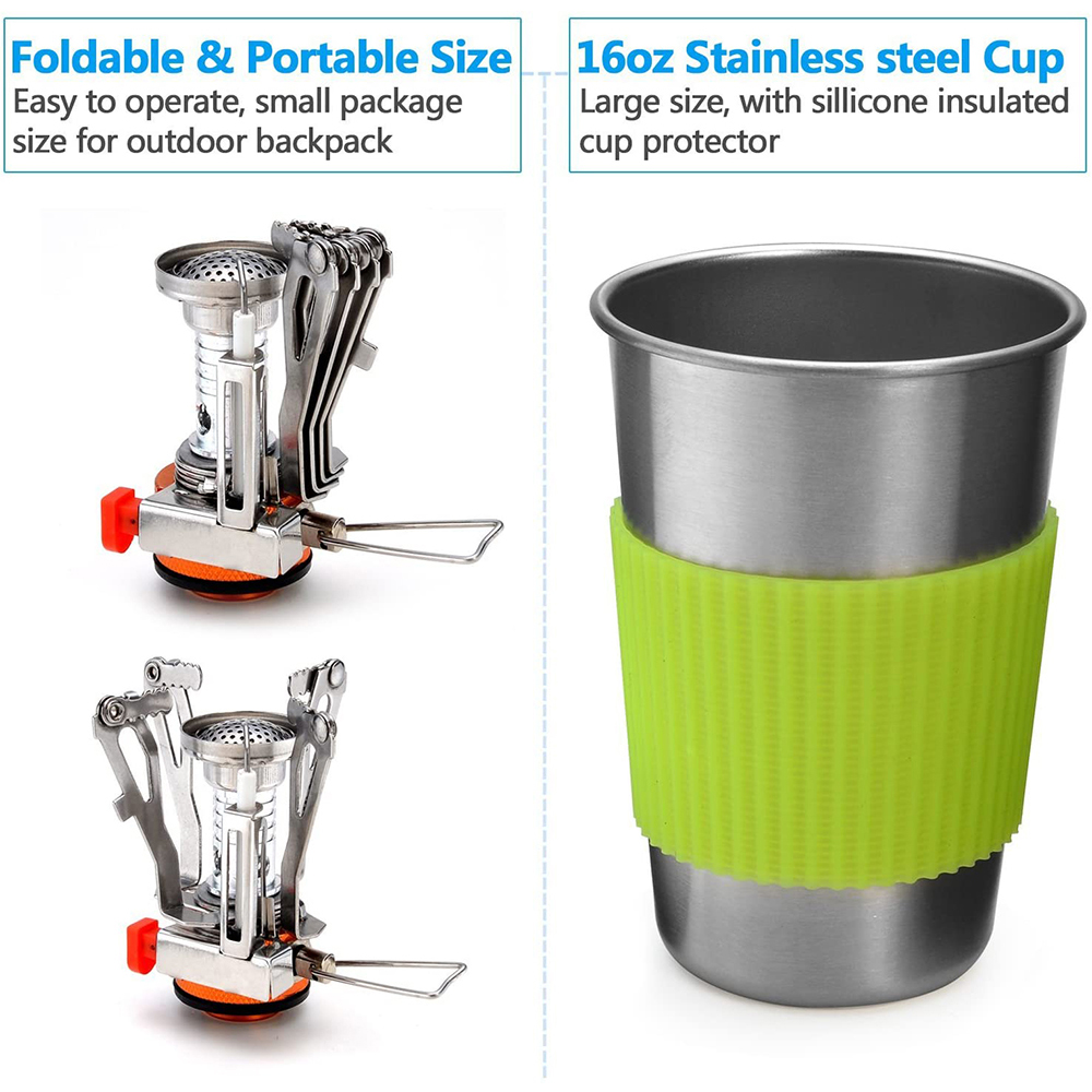 Camping Cookware Kit with Stov - Camping Cooking Essentials 评论和价格